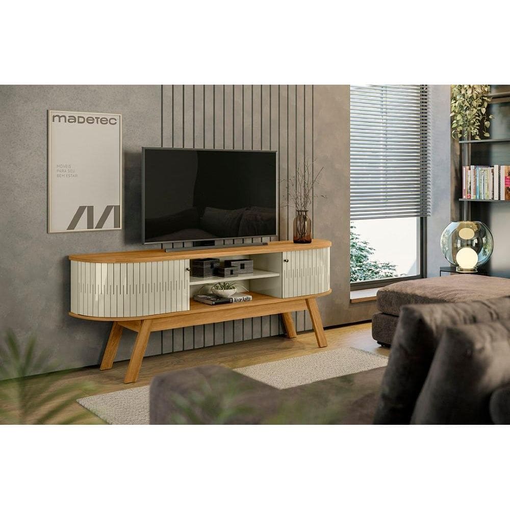 Painel Valência Para TV até 75 Polegadas - Cumaru / Opala - Madetec