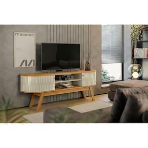 Painel Valência Para TV até 75 Polegadas - Cumaru / Opala - Madetec