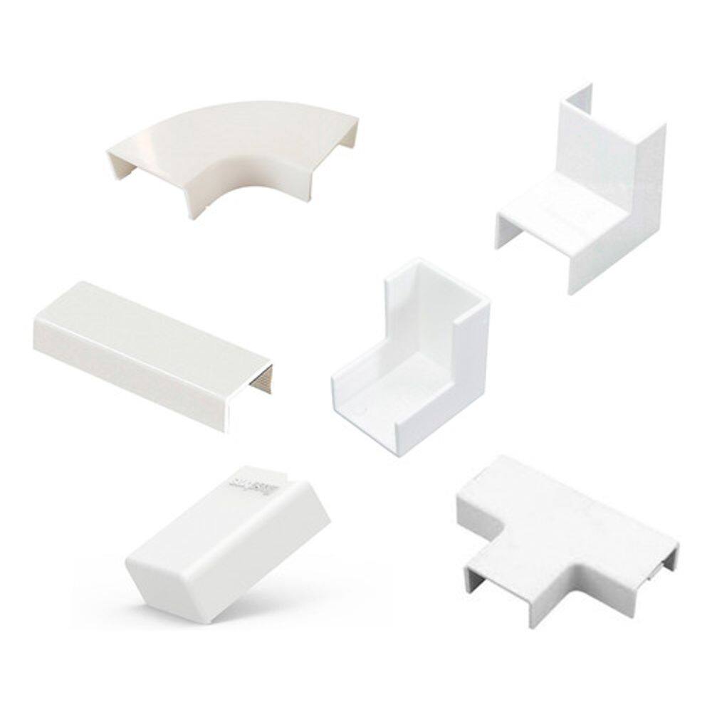 3 Acabamentos Canaleta Branca Larga 50x20mm Grand Grossa Fio
