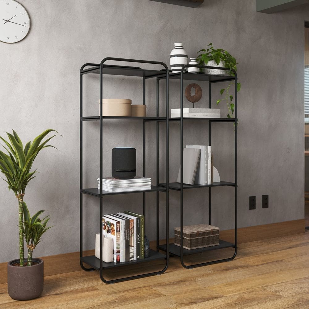 Estante para Livros Estilo Industrial Criare Preto