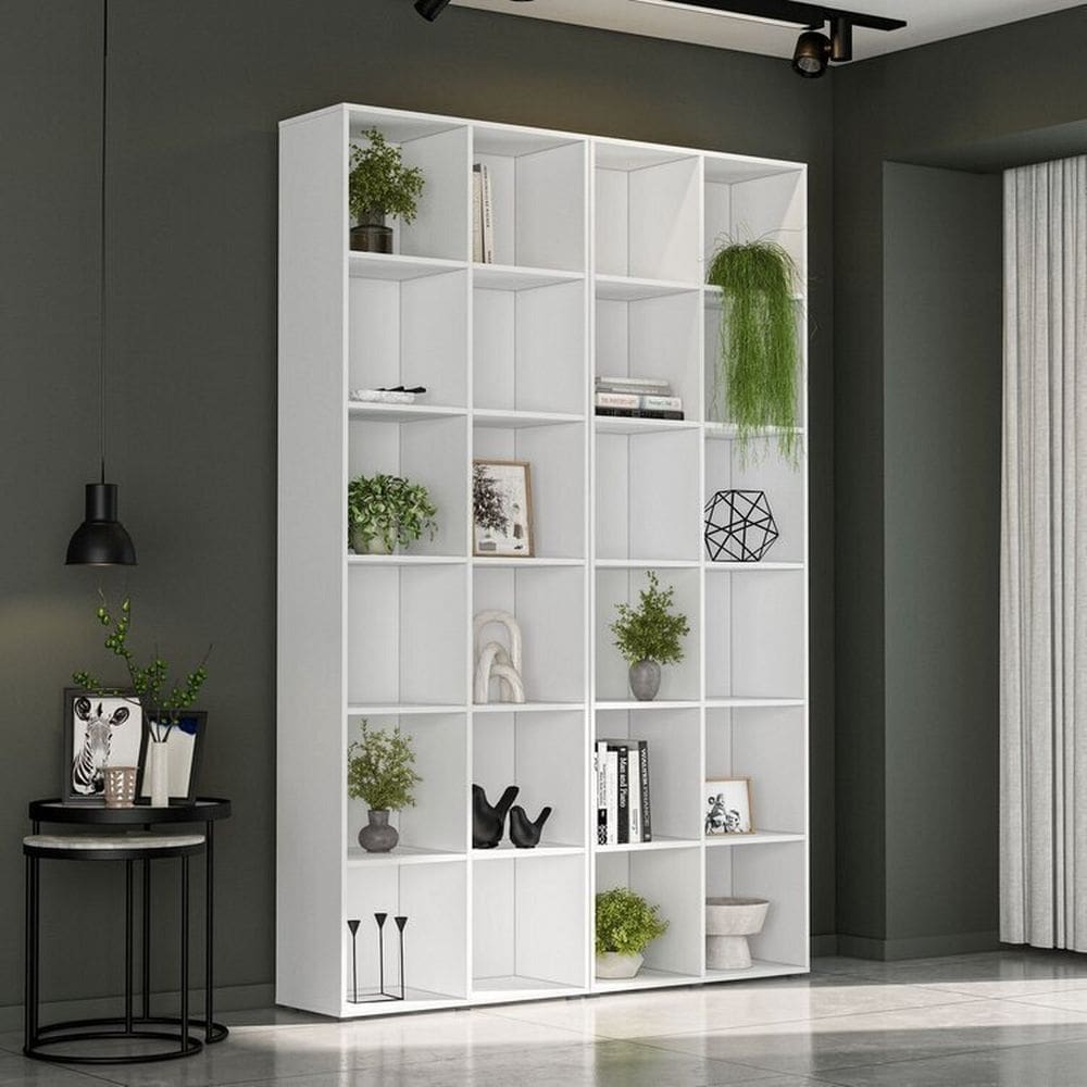 Kit Estante para Livros com 12 Nichos 221cmx148cm Caracol Branco