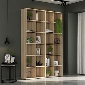Kit Estante para Livros com 12 Nichos 221cmx148cm Caracol Castanho