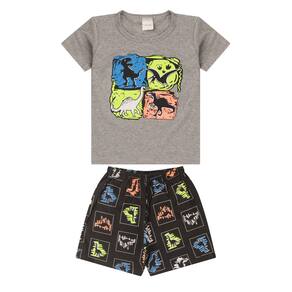 Pijama Infantil Menino Verão em Meia Malha Estampado