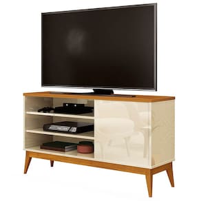 Rack Retrô Vinci Para TV até 50 Polegadas EDN Móveis Cor Off White Cedro