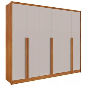 Guarda Roupa Realeza Casal 6 Portas 6 Gavetas Tcil Cor Cinamomo Off White