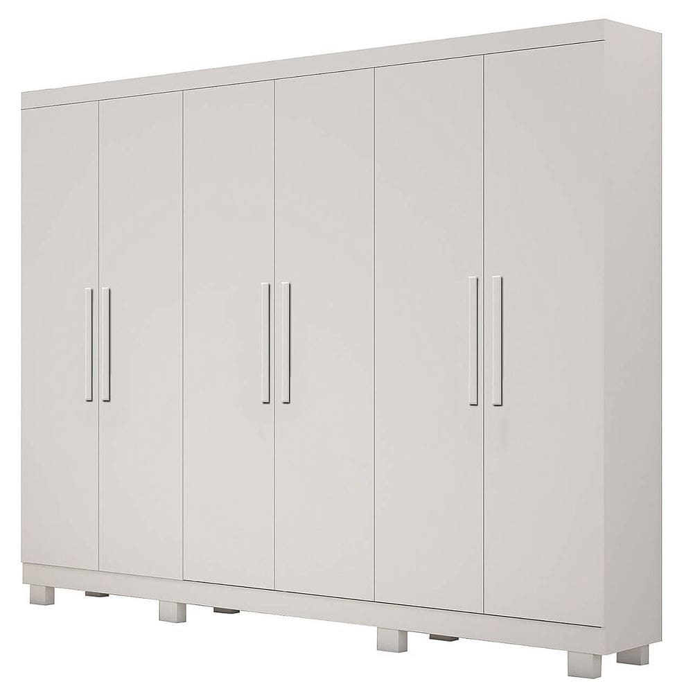 Guarda Roupa Sergipe Casal 6 Portas 2 Gavetas Bianchi Cor Branco