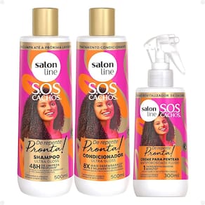 Salon Line Sos Cachos De Repente Pronta!: Shampoo, Condicionador e Creme Fluido