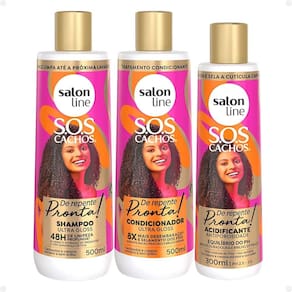 Salon Line Sos Cachos De Repente Pronta!: Shampoo, Condicionador e Acidificante