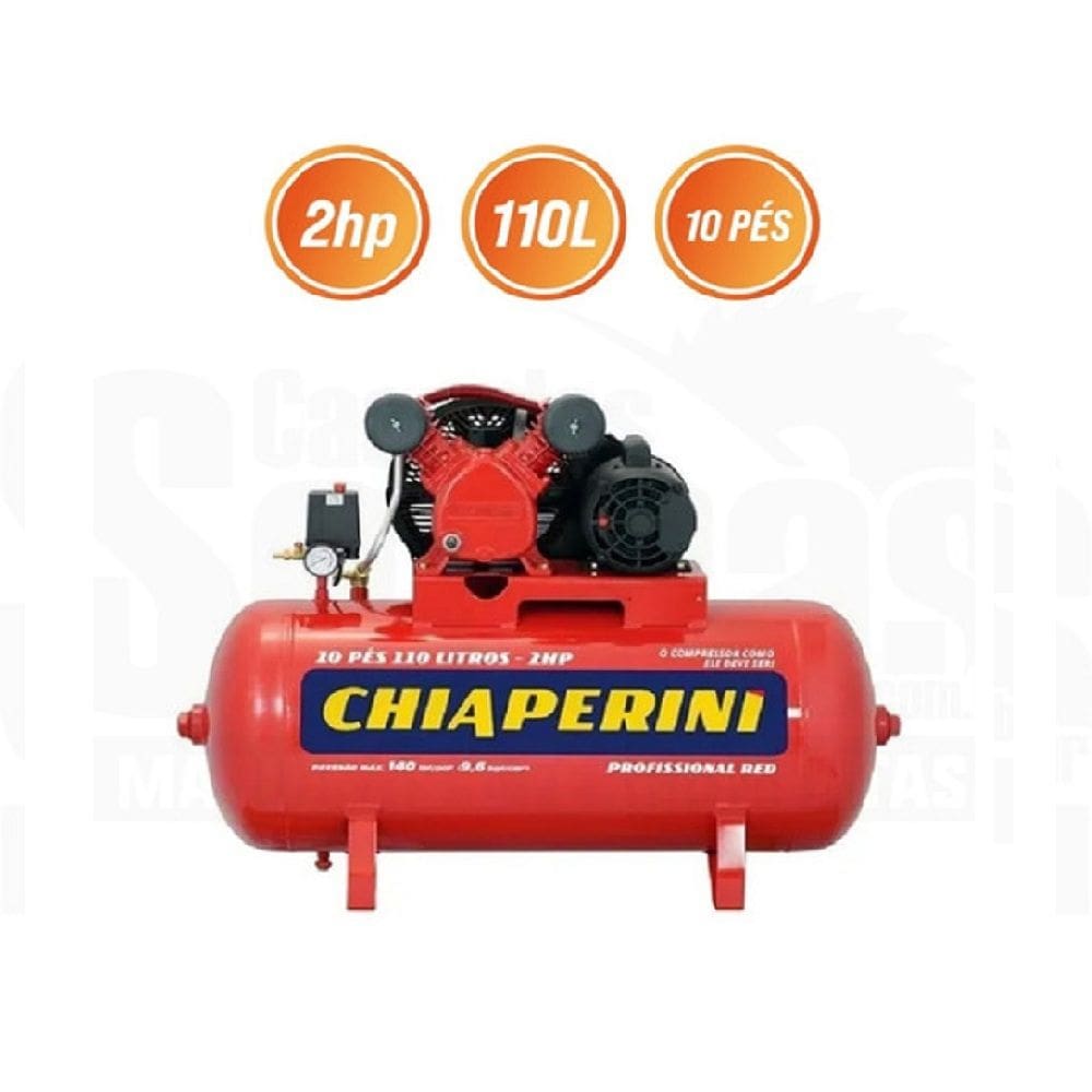 Compressor De Ar 10 Pés 110 Litros 2Hp Red Chiaperini