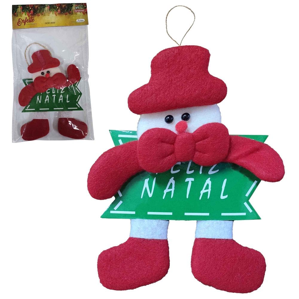 Enfeite para Arvore de Natal ou Porta Pendente com Placa Feliz Natal Casa Apartamento Festas Decoração