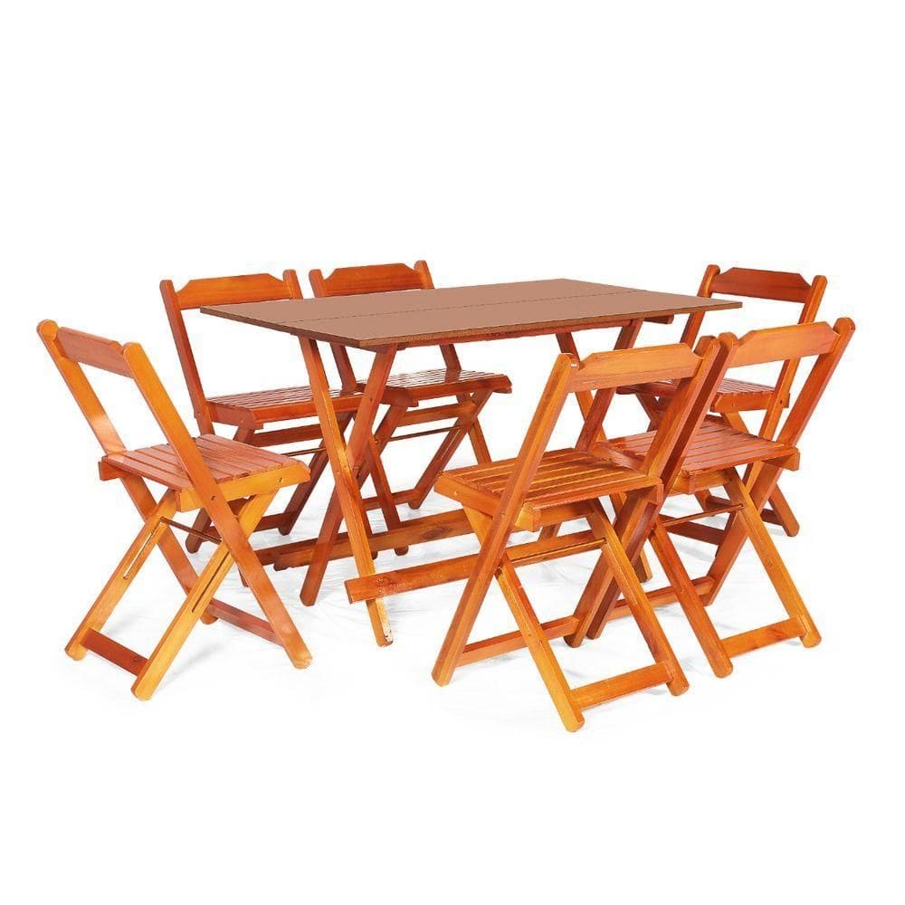 Kit 4 Conjuntos Dobrável 120 X 70 Com 6 Cadeiras Mel - M.b Móveis