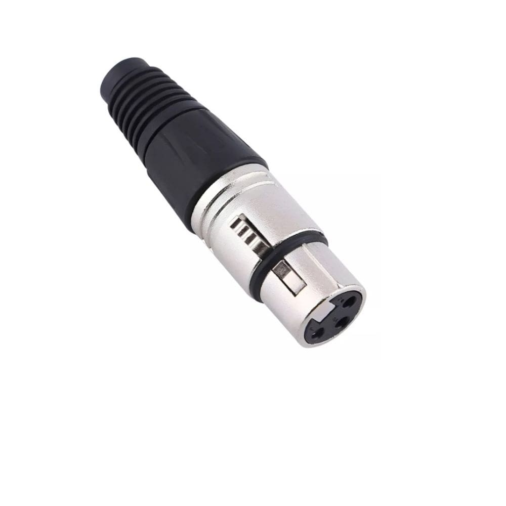 Kit 5 Peças Plug XLR Cannon Fêmea Prof - Conector de Áudio