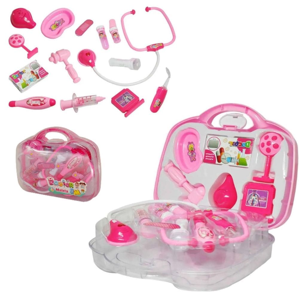 Maleta Médica Rosa Kit Maletinha Infantil Brinquedo Menina