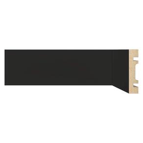 Kit com 10 Barras Rodapé de Mdf 7cm X 15mm X 2,40m Guarnição Lisa Moldufama 702 24m Preto