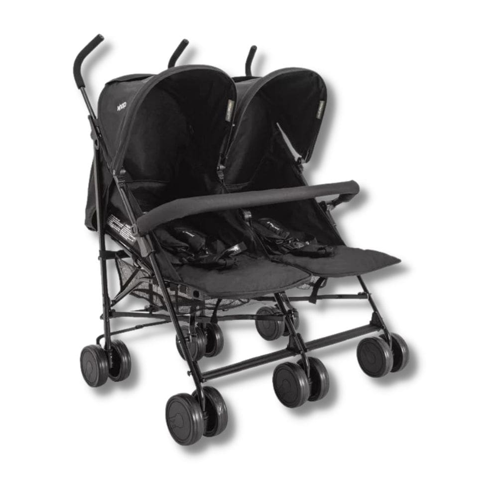 Carrinho Para Gêmeos Duplo Youme Ii Preto + Bebe Conforto Casulo Click Preto (415)- Kiddo