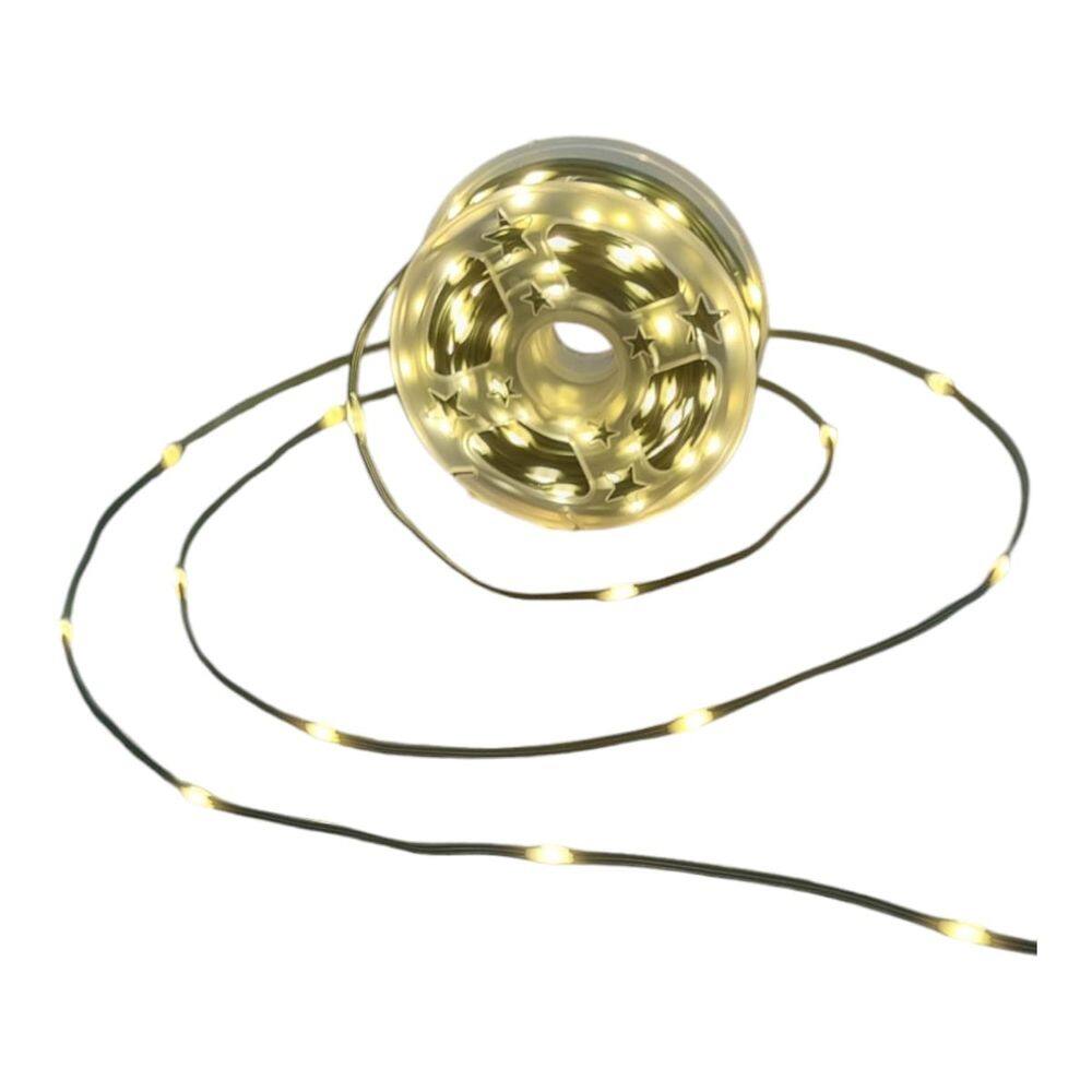 Cordão Pisca-Pisca Carretel 20M 200 Leds Luz Amarela