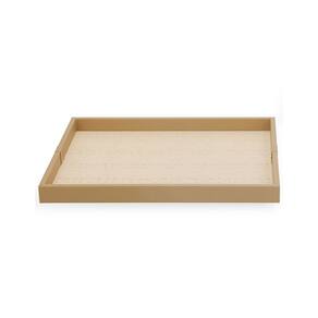 Bandeja Decorativa em Mdf com Revestimento em Pu Bege Claro e Marrom 40cm 19397-P Mart
