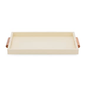 Bandeja Decorativa em Mdf com Revestimento em Pu Bege Claro 44cm 19341 Mart
