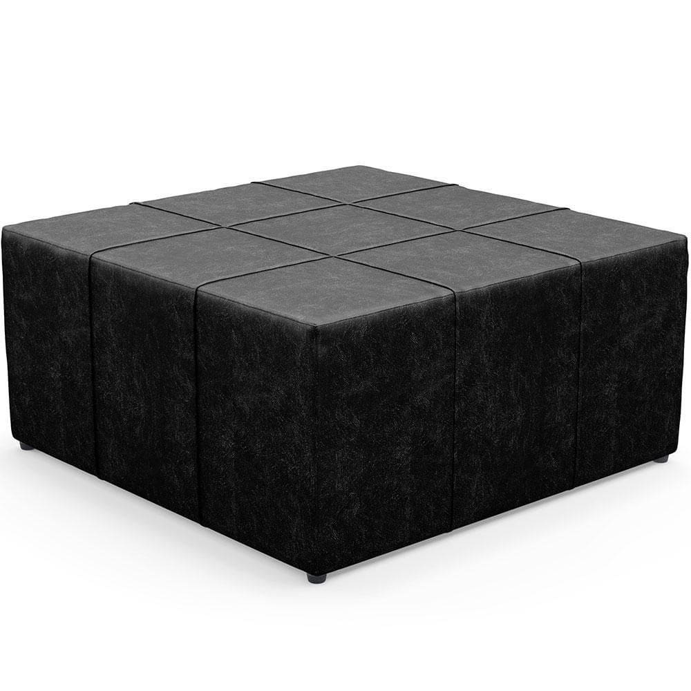 Puff Quadrado Milano 90x90cm W01 Couríssimo Preto