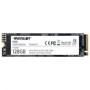 SSD, P300, 128GB, M.2 2280, NVMe, Preto - Patriot