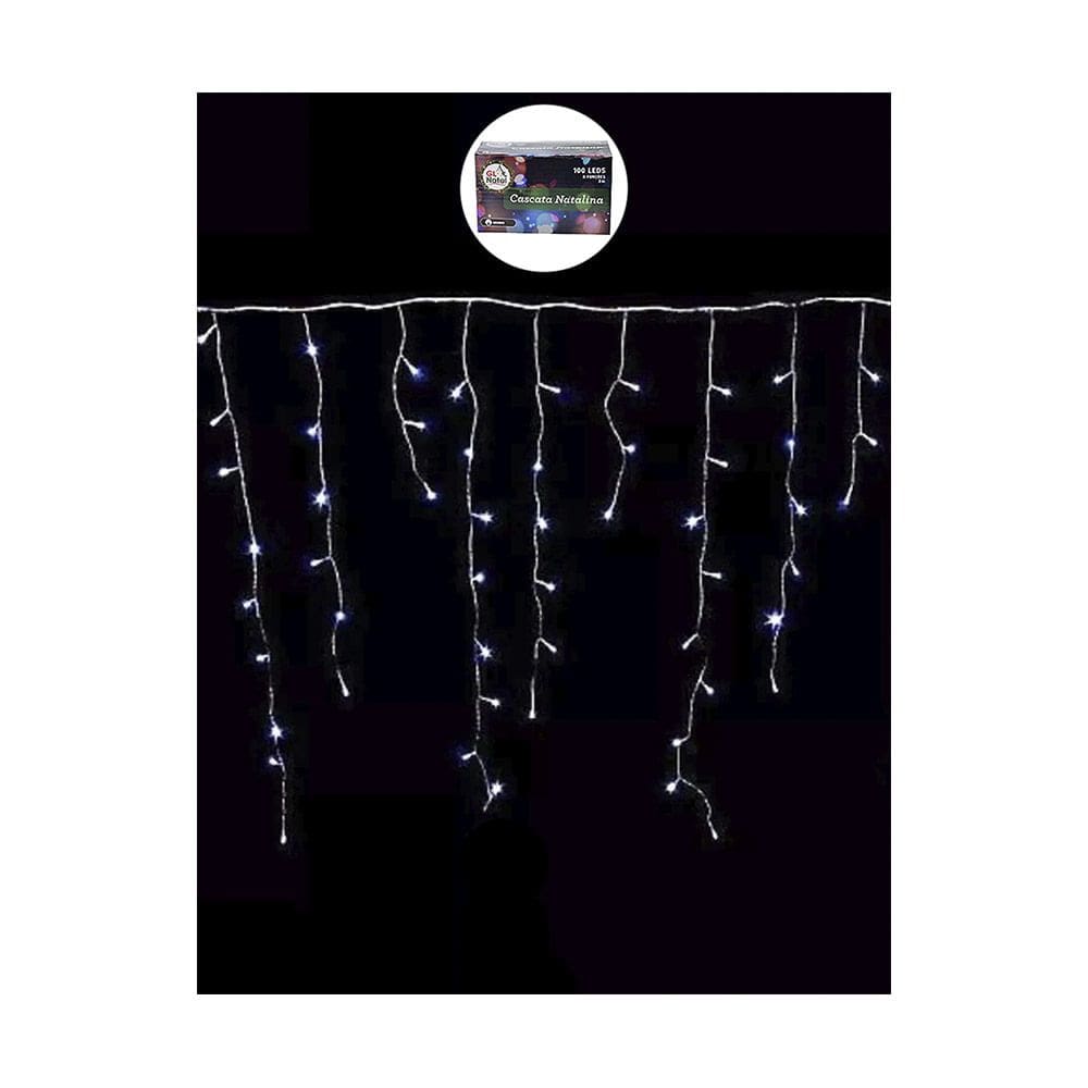 Pisca-Pisca Cascata de Led Grillo com 100 Lâmpadas Brancas e 8 Funções 2m - 127V