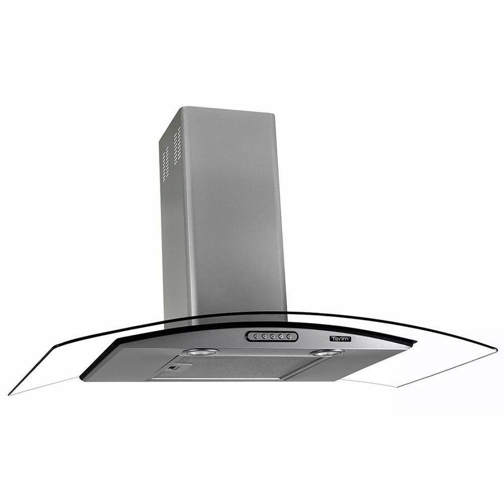 Coifa de Parede Vidro Curvo Terim 90 cm Inox 220V