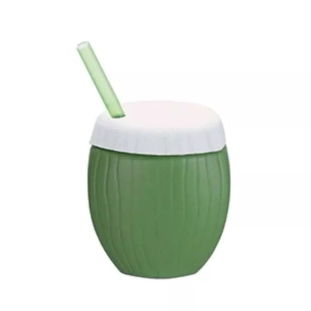 Copo Coco Verde com Canudo Injetemp 3 unidades - 300ml
