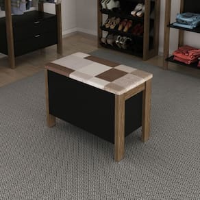 Puff Baú Multiuso 65x48cm Preto NogalTecno Mobili