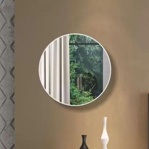 Espelho Decorativo Redondo 45cm Off White Dalla Costa