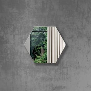 Espelho Decorativo Hexágono 34,5cm Off White Dalla Costa