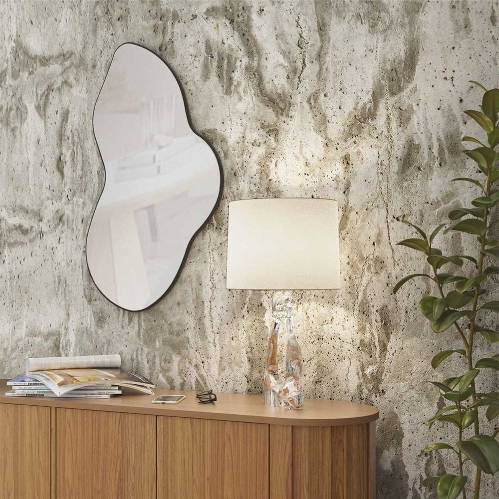 Espelho Painel Decorativo Orgânico 90cm MDF Preto Dalla Costa