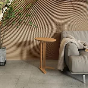 Mesa de Canto Oval 60cm 100% MDF Freijó Dalla Costa