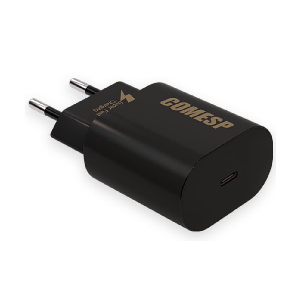 Carregador De Parede Comesp 25w Ultra-Rápido Preto Sem Cabo