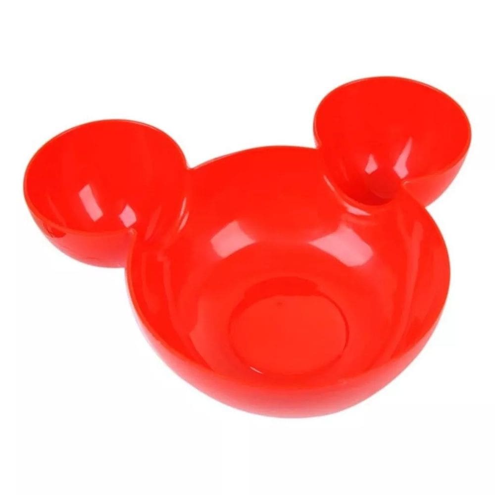 Tigela e Petisqueira Plástica Ratinho Mouse Vermelho 3 peças