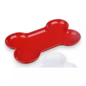 Bandeja e Petisqueira Formato Osso Vermelho (Ideal Para Decoração e Festa) 5 peças