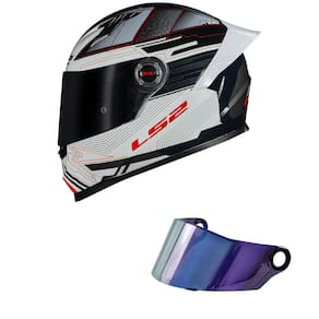 Capacete LS2 FF358 Classic S Digital Preto e Branco Mais Viseira Camaleão
