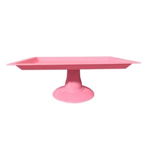 Bandeja Retangular com Base para Doces e Lembrancinhas Rosa 31cm