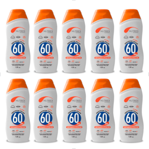 Kit 10 Protetor Filtro Solar FPS60 120ml Com Repelente Nutriex