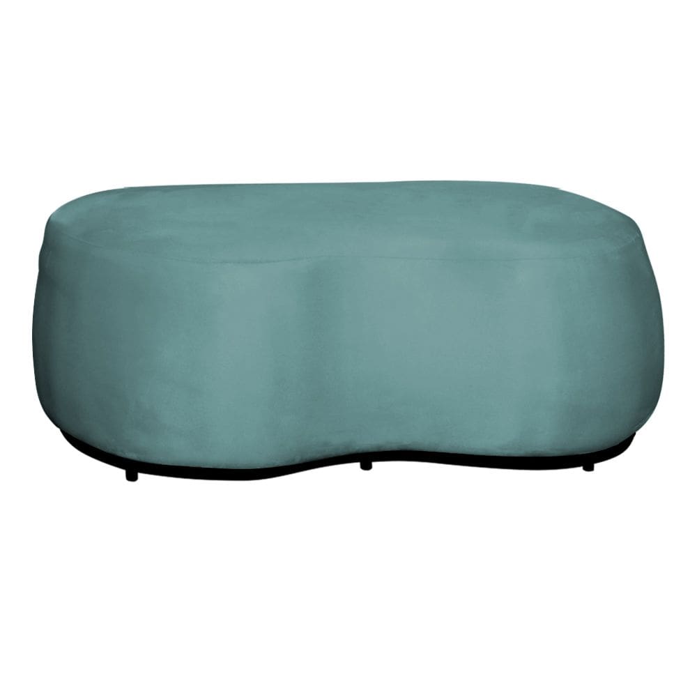 Puff Decorativo Beatriz Veludo Azul Turquesa  - Montanaris Decor
