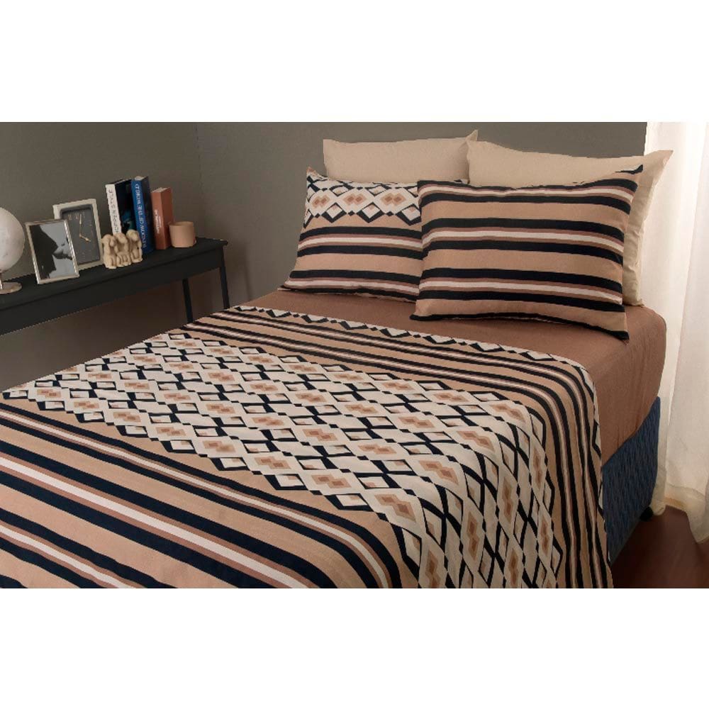 Jogo de Cama Duplo Queen 4 peças 140 Fios 250x240cm Akira 2 Realce Premium - Sultan