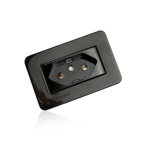 Tomada Easy Instal Preta Simples 3 Pinos de 20a 250v Guidini