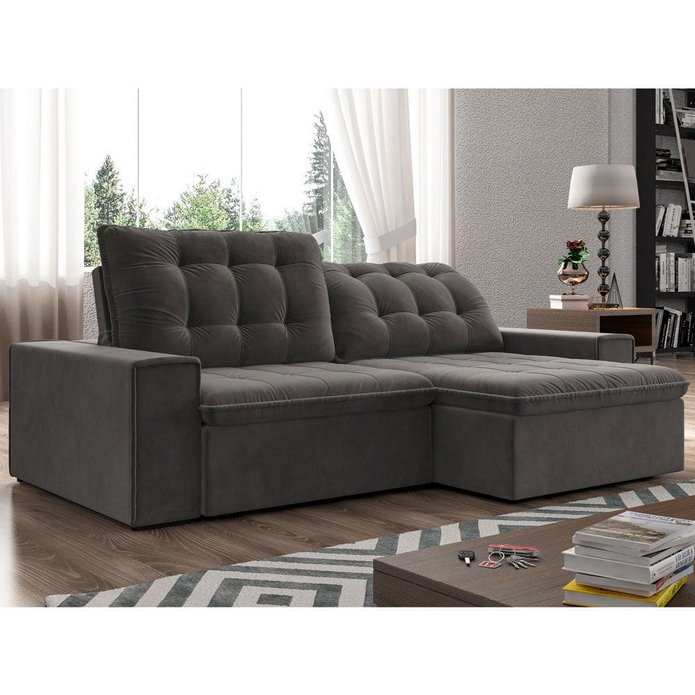 Sofá Fabone Denver 2,54 Retrátil e Reclinável 15236