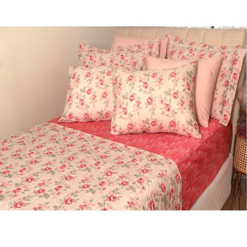 Jogo de Cama Duplo Queen 4 peças 140 Fios 250x240cm Olinda Realce Premium - Sultan