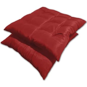 Kit 02 Almofadas Assento Futon Flat Para Cadeira 40x40 Vermelho