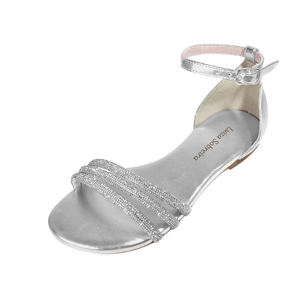 Sandália Ergonômica Luiza Sobreira Prata Strass Mod. 2238