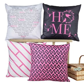 Kit 4 Capas De Almofadas Decorativa Home Pink