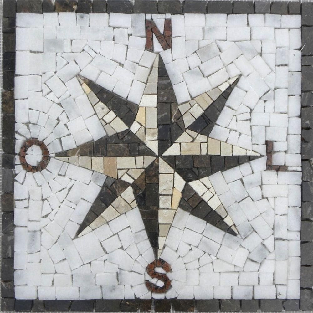 Rosa Dos Ventos Em Mosaico Com Letras