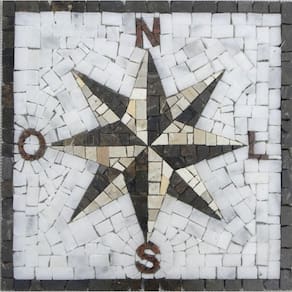 Rosa Dos Ventos Em Mosaico Com Letras