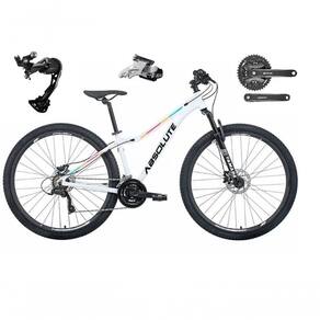 Bicicleta Aro 29 Absolute Mia 3 Feminina Câmbio Shimano Alívio E Altus 27v Freio Hidráulico Garfo Trava -branco Tam.16.6