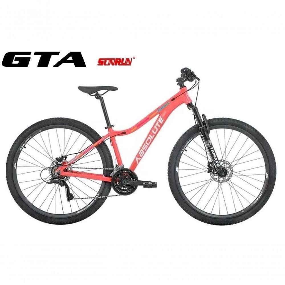 Bicicleta Aro 29 Absolute Mia 3 Kit 2x9 Gta Sunrun Freio Disco K7 11/36 Pedivela 24/38d Garfo Com Trava - Rosa Tam.16.6